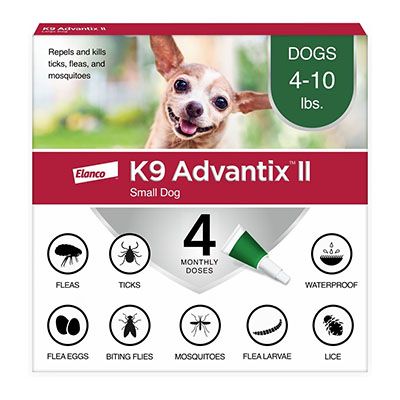K9 ADVANTIX II DOG SMALL 0-10 - LB GREEN - Set of 4