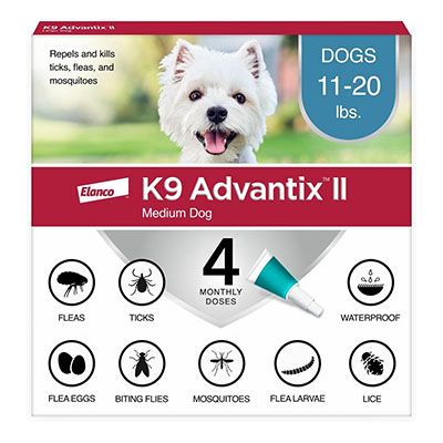K9 ADVANTIX II DOG MEDIUM 11- 20 - LB TEAL - Set of 4