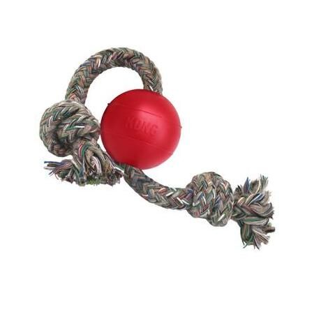 Kong Dog Toy Ball w/ Rope Small