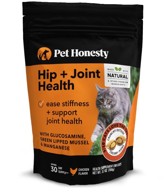 Pet Honesty Cat Hip & Joint Health Dual Texture Chews, Chicken, 3.7 oz