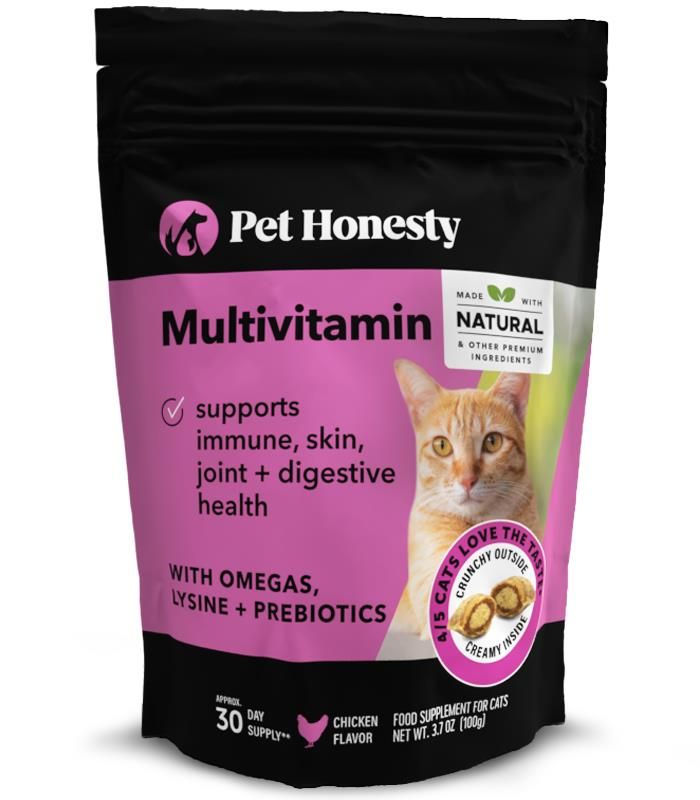 Pet Honesty Cat Multivitamin Immune Health Supplement Chews Chicken 3.7 oz