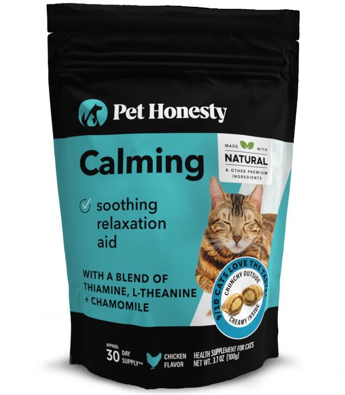 Pet Honesty Cat Calming Dual Texture Chew Supplements, Chicken, 3.7 oz
