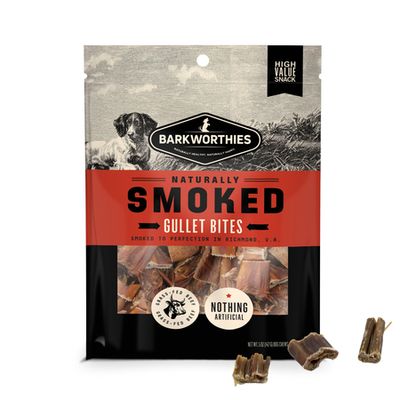 Barkworthies Dog Treat Smoked Beef Gullet Bites 5 oz