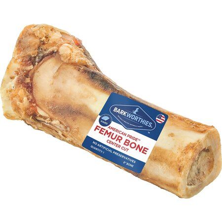 Barkworthies Dog Treat Beef Femur Bone Center Cut USA 6" 8/Case single