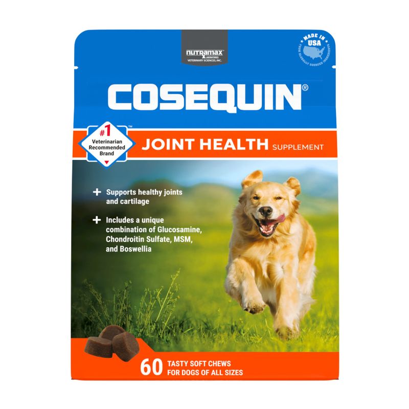 COSEQUIN JOINT SUPPLEMENT WITH MSM CHEWS FOR DOGS 60 ct