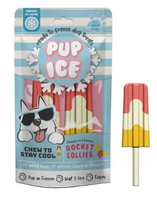 Ethical Pup Ice Rocket Lollies Strawberry & Banana Dog Treat 2 pack