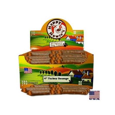 Happy Howie's Turkey Sausage for Dogs, 4" - 80 per Case