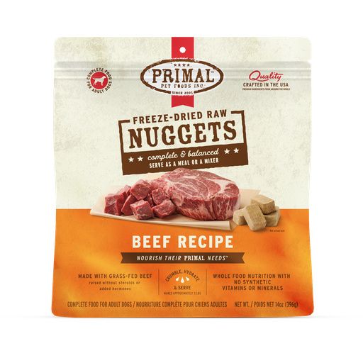Primal Freeze-Dried Beef Nuggets for Dogs, 14 oz