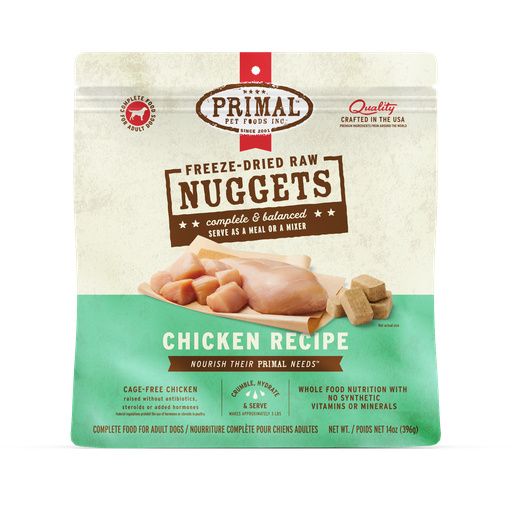 Primal Pet Foods Freeze-Dried Chicken Formula Nuggets for Dogs – 14 oz