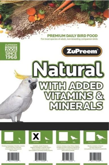 Zupreem Natural Med Cockatiel* 20 - Lb