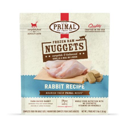 Primal Cat Frozen Nuggets Rabbit Formula, 3lb