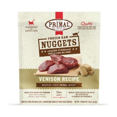 Primal Cat Raw Frozen Venison Nuggets, 3 lb
