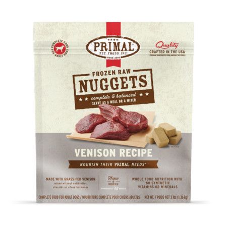 Primal Dog Raw Frozen Venison Nuggets, 3 lb
