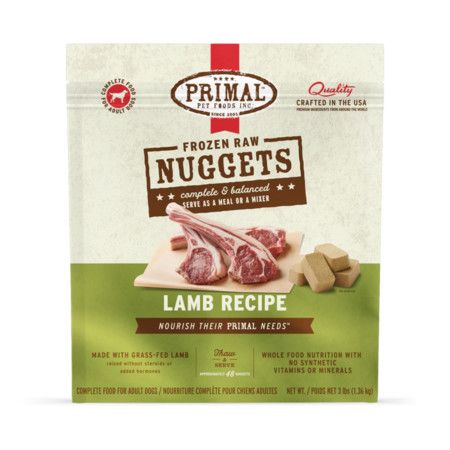 Primal Dog Raw Frozen Lamb Nuggets, 3 lb