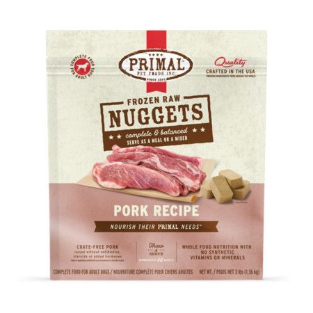 Primal Dog Raw Frozen Pork Nuggets, 3 lb