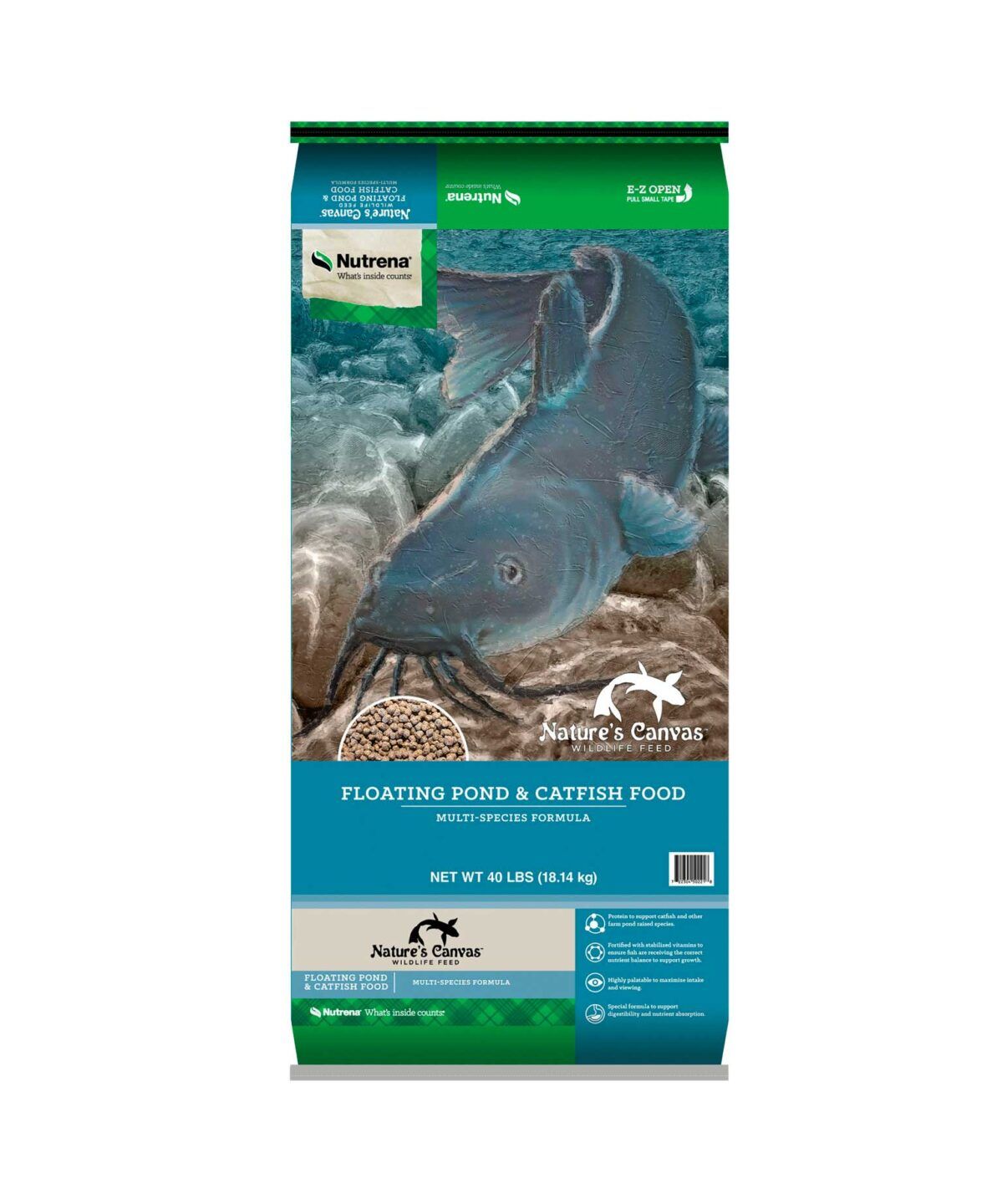 Nutrena Natures Canvas Floating Pond & Catfish Fish  Food 40#