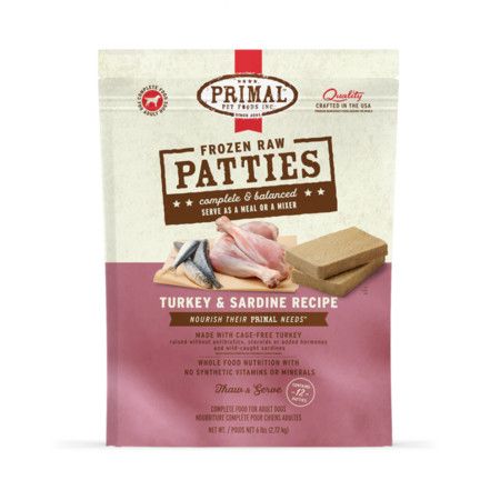 Primal Dog Frozen Turkey & Sardine Formula Patties 6 - lb