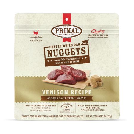 Primal Freeze‑Dried Raw Nuggets Cat Food – Venison Recipe (5.5 oz Bag)