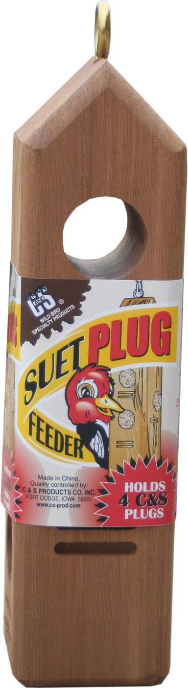 Suet Plug Feeder Wooden Brown