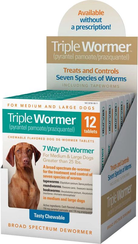 Durvet Triple Wormer for Medium and Large Dogs - 12 Count