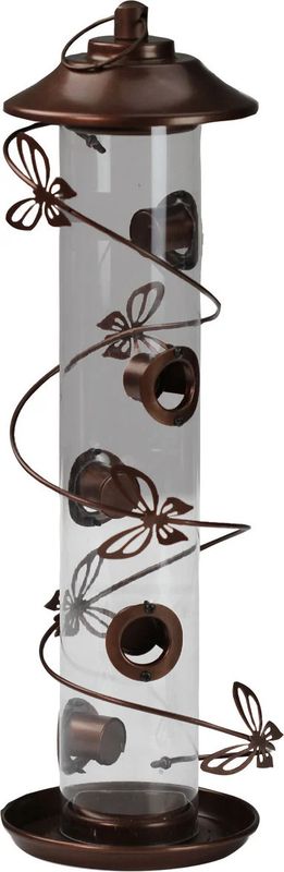 Butterfly Swirl Mixed Tube Bird Feeder