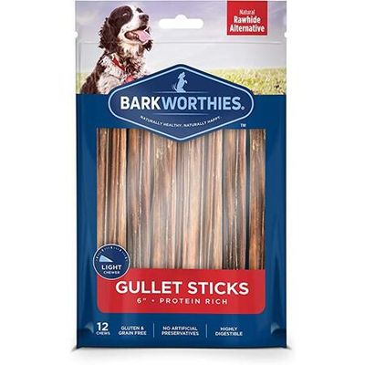 Barkworthies Beef Gullet Sticks 6" 12 pack - 6 per Case