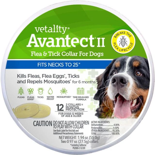 Vetality Avantect II Flea & Tick Collar For Dogs - Large Vetality Avantect II Flea & Tick Collar For Dogs - Large