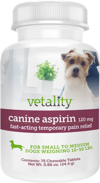 Vetality Canine Aspirin Small-Med Dogs 10-50 Lbs