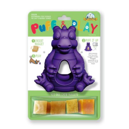 Yeti Dog Toy Hangry Dragon Puff & Play Purple