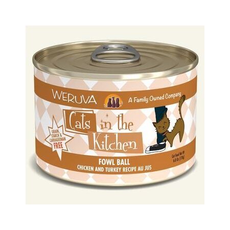 Weruva Cat Can GF CITK Fowl Ball Chicken & Turkey 6 oz 24/Case