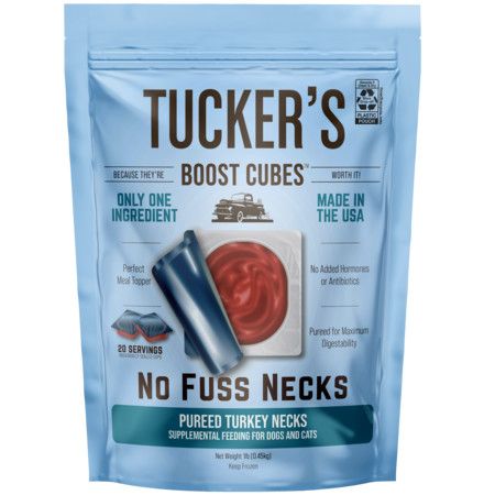 Tucker's Dog Treat Frozen Boost Cubes Turkey Necks 1lb