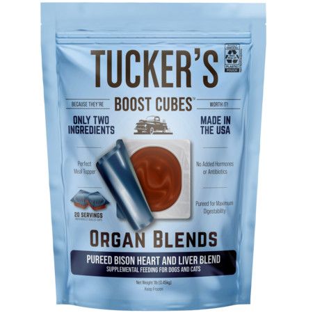 Tucker's Dog Treat Frozen Boost Cubes Bison Heart & Liver 1lb