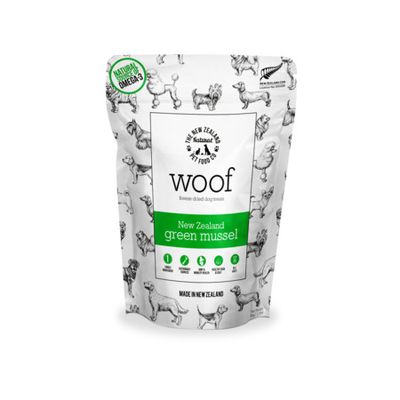 NZ Natural Dog Treat FD Woof Green Lipped Mussels 1.76 oz NZ Natural Dog Treat FD Woof Green Lipped Mussels 1.76 oz
