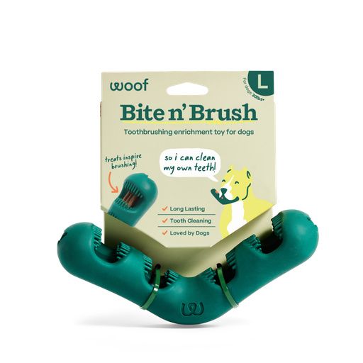 Woof Dog Toy Bite N Brush Large