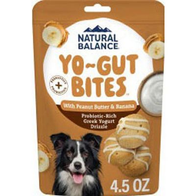 Natural Balance Yo-Gut Bites with Peanut Butter&Banana Dog Treat 4.5 oz Natural Balance Yo-Gut Bites with Peanut Butter&Banana Dog Treat 4.5 oz