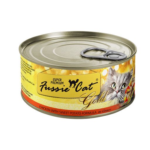 Fussie Cat Can Gold Label Chicken & Sweet Potato Gravy 2.82 oz 24/Case