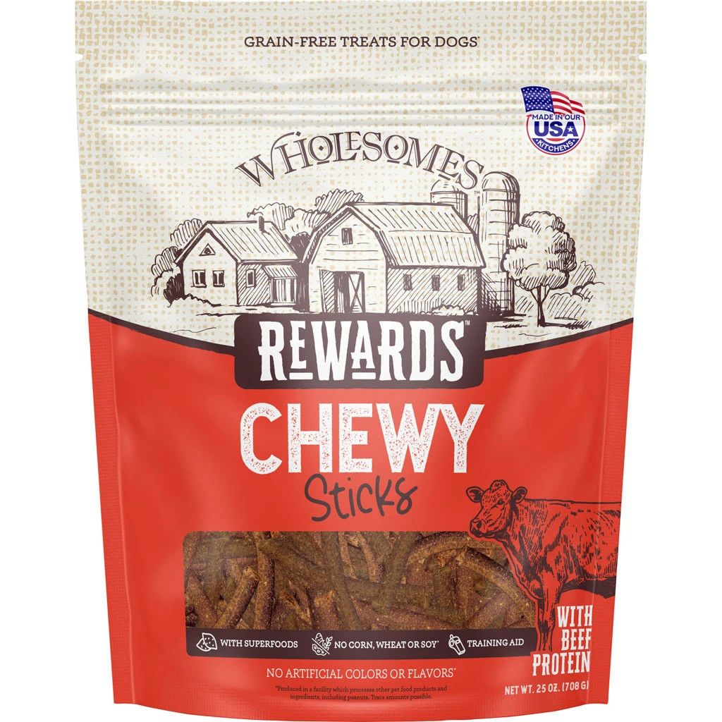 Wholesomes Rewards Chewy Beef Sticks Dog Treats 4 / 25 oz
