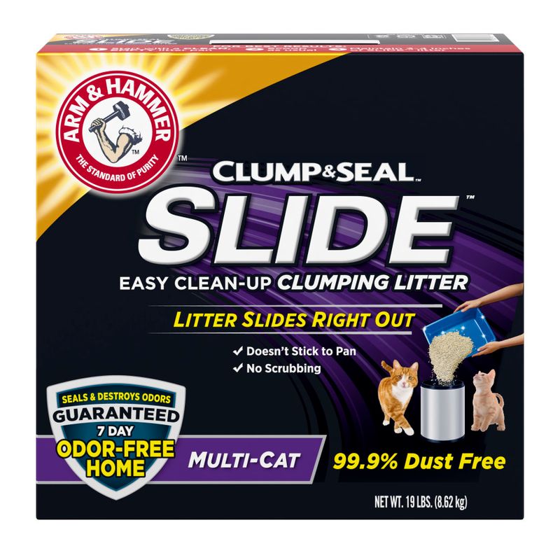 Arm & Hammer Clump & Seal Slide Multi-Cat Cat Litter 19 lb - 2 per Case