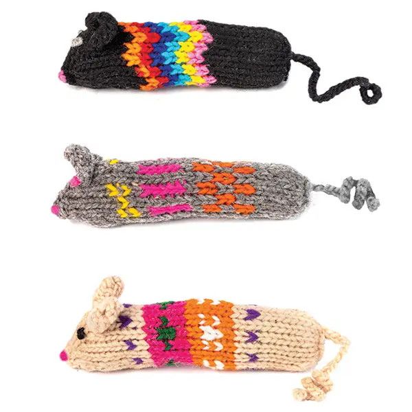 1 Pack Wooly Mice Organic Catnip Cat Toy