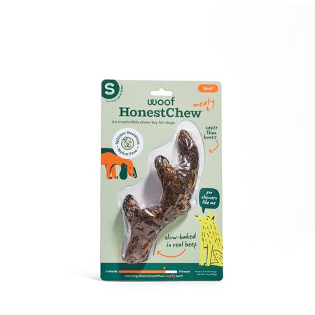 Woof Dog Toy HonestChew Meaty Beef Antler Small