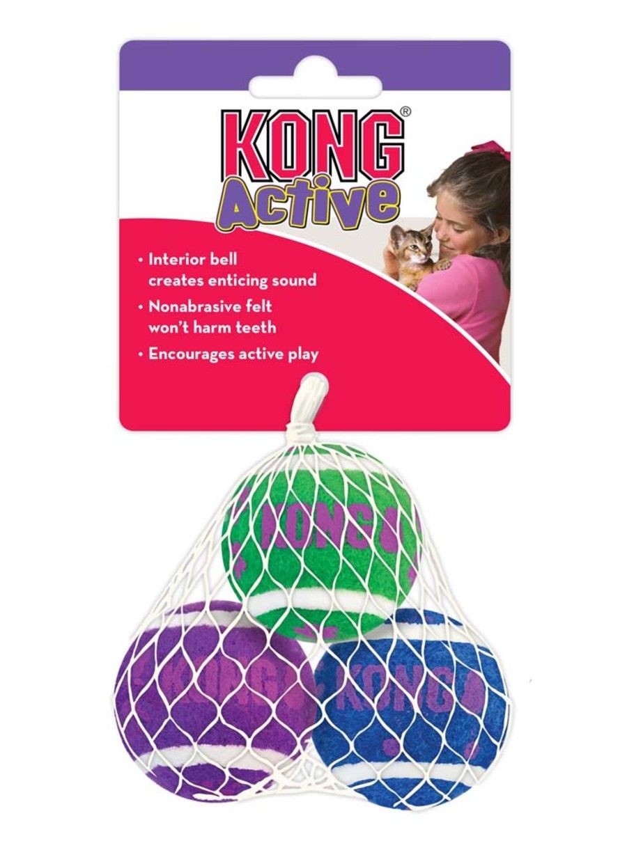 KONG CAT TOY TENNIS BALLS 3 PACK 3PK