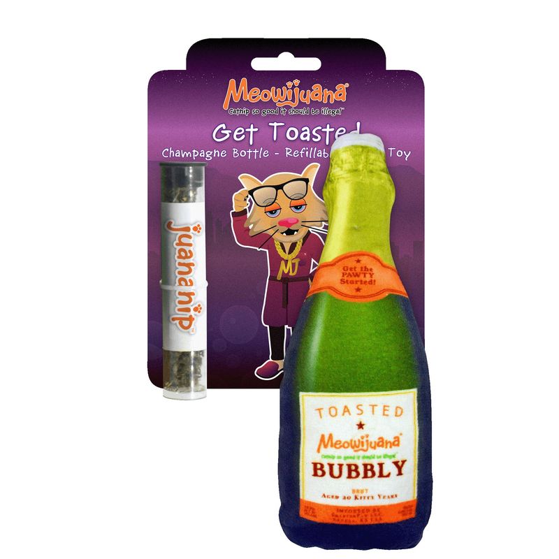 Meowijuana Get Toasted Champagne Bottle Cat Toy