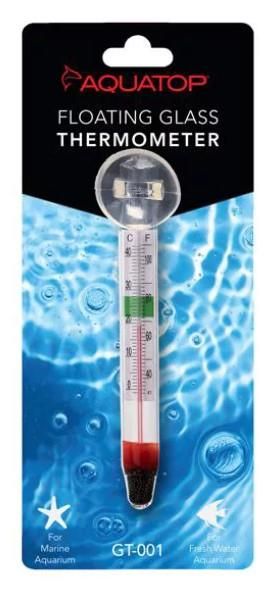 Aquatop Floating Glass Aquarium Thermometer with Suction Cup Mount