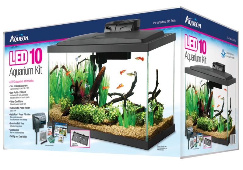 Aqueon Aquarium Kit LED Black 10 gal