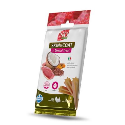 Farmina Dog Treat Dental QUINOA Skin & Coat Duck Adult Mini 2.1 oz Farmina Dog Treat Dental QUINOA Skin & Coat Duck Adult Mini 2.1 oz