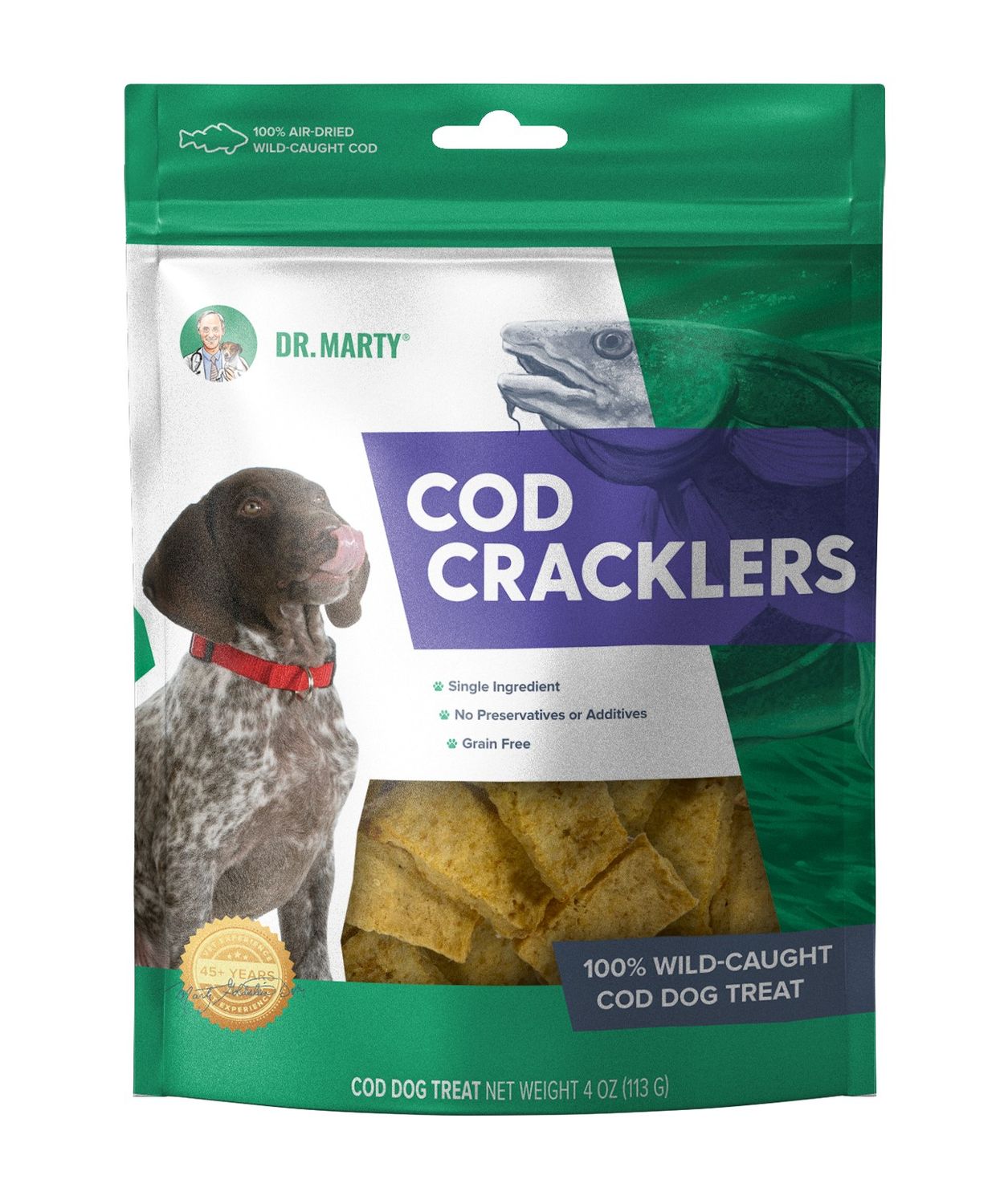 Dr. Marty's Cod Cracklers Dog Treat 4 oz C=6