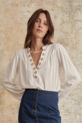 Garance Paris - MEKO embroidered long sleeve blouse