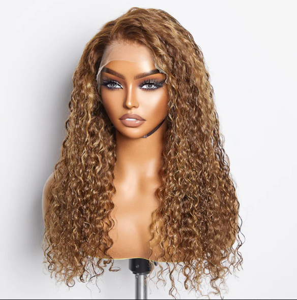 22-24 Inch Pre-Plucked 13&quot;x4&quot; Lace Front Water Wavy Wig Free Part 150% Density-100% Human Hair