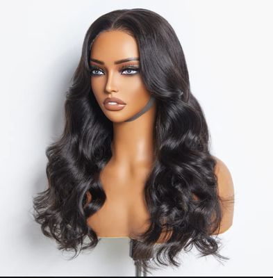 18-24 inch 5"x5" Body Wavy Wear & Go Glue Less 1B Lace Closure Wig-100% Human Hair