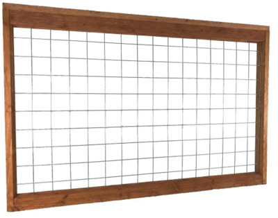 HOG WIRE (NOT GALVANIZED) PANEL - FRAMED ( WHITE WOOD/NOT CEDAR) - SECTIONS: 4ft TALL x 6ft LONG